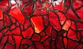 Red glass shards, black veins, abstract background, design element Royalty Free Stock Photo