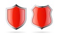 Red glass shield vector icon Royalty Free Stock Photo