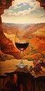 Spectacular Canyon Painting With Glass Of Wine - Inspired By Todd Schorr