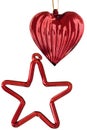 Red glass star and heart