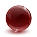 Red glassy ball on white background Royalty Free Stock Photo