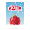Red glitter christmas ball for christmas sale Royalty Free Stock Photo