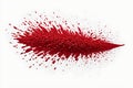 Red glitter explosion isolated on a white background. Abstract burst of red particles with splatter effect. Creative concept for Royalty Free Stock Photo