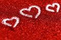 Red glitter hearts Valentine's Day abstract background love sparkle