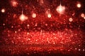 Red glitter lights defocused background. Generative AI Royalty Free Stock Photo