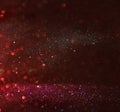 Red glitter vintage lights background. defocused. Royalty Free Stock Photo