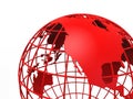 Red globe focused on North America