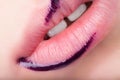 Red gloss lips. Royalty Free Stock Photo