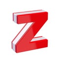 Red glossy letter Z