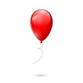 Red glossy balloon isolated on white background. vector illustration