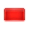 Red glossy button with neon glow isolated on a white background Royalty Free Stock Photo