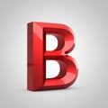 Red glossy chiseled letter B uppercase