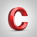 Red glossy chiseled letter C uppercase