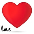 Red glossy 3D heart for lovely designs Royalty Free Stock Photo