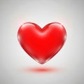 Heart shape with a three-dimensional appearance, floating against a light Royalty Free Stock Photo