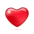 Red glossy heart vector illustrations. The heart as a symbol of love.