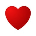 Red glossy heart vector illustrations. The heart as a symbol of love.