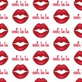 Red Glossy Lips Seamless Tile