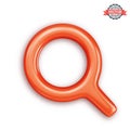 Red glossy loupe or magnifying glass icon. Magnifier icon isolated on white background Royalty Free Stock Photo