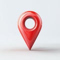 Red glossy map pin location marker pointer navigation symbol Royalty Free Stock Photo