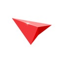 Red glossy navigation arrow . Gps arrow pointer. Royalty Free Stock Photo