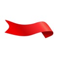 Red glossy ribbon banners set. Ribbons isolated on white Royalty Free Stock Photo