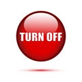 Red glossy Turn off button Royalty Free Stock Photo