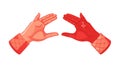 Red Gloved Hands Interacting, Protected Contact Vector, vector design Generative AI Royalty Free Stock Photo