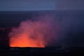 Red glow from lava lake Royalty Free Stock Photo