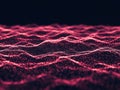Red glowing digital particle wave abstract background data grid Royalty Free Stock Photo
