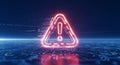 Red glowing digital warning sign with exclamation mark and binary code on a dark technological background Keywords Royalty Free Stock Photo