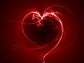 Red glowing fractal heart Royalty Free Stock Photo