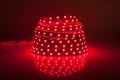 Red glowing LED garland, strip Royalty Free Stock Photo