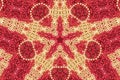 Red and Gold Abstract Beaded Cross Background Kaleidoscope