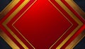 A red and gold background with a diamond shape