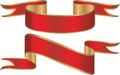 Red and gold banners or ribbons Royalty Free Stock Photo