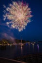 Fireworks over the water Royalty Free Stock Photo