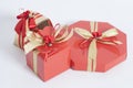Red and Gold Boxes with candies and gold ribbon bow