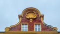 red and gold brick shield of typical dutch house in potsdam, germany....IMAGE Royalty Free Stock Photo
