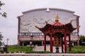 Red and gold buddhist drum