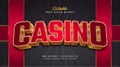 Red and Gold Casino Text Style with Curved and Embossed Effect. Editable Text Style Effect Royalty Free Stock Photo