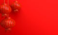 Red and gold chinese lantern lampion.