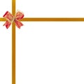 Red gold christmas bow Royalty Free Stock Photo