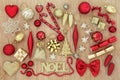 Red and Gold Christmas Decorations Royalty Free Stock Photo