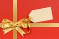 Red and gold Christmas gift ribbon bow Royalty Free Stock Photo