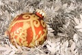 Red and gold christmas ornament Royalty Free Stock Photo