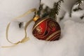 Red and gold christmas ornament