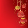 Red and gold Christmas ornament Royalty Free Stock Photo