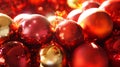 Red and gold christmas ornaments background Royalty Free Stock Photo