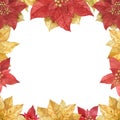 Red Gold Poinsettia Frame